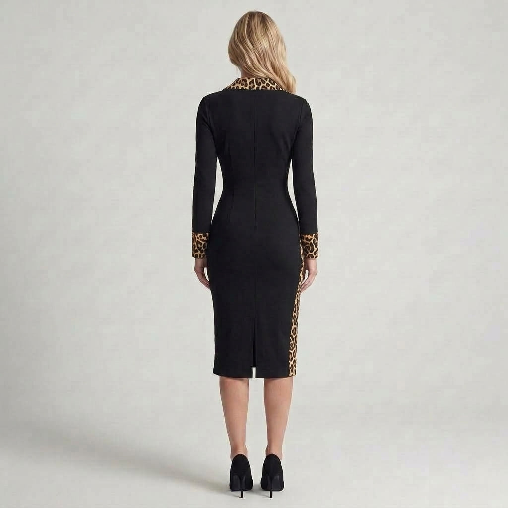 Susana - Abito midi con stampa leopardata