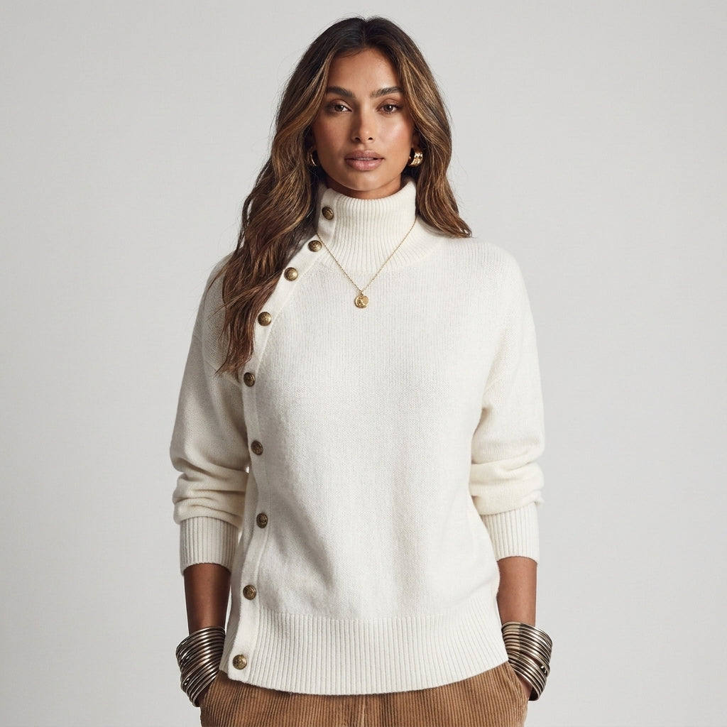 Stella | Maglione Collo Alto Blu Cobalto