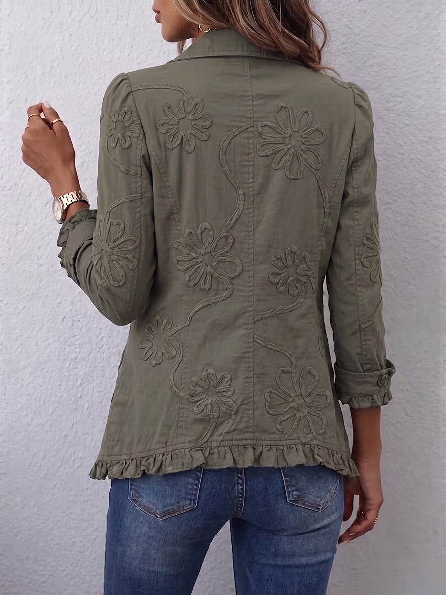 Andrea | Giacca Boho-Chic con Ricamo Floreale
