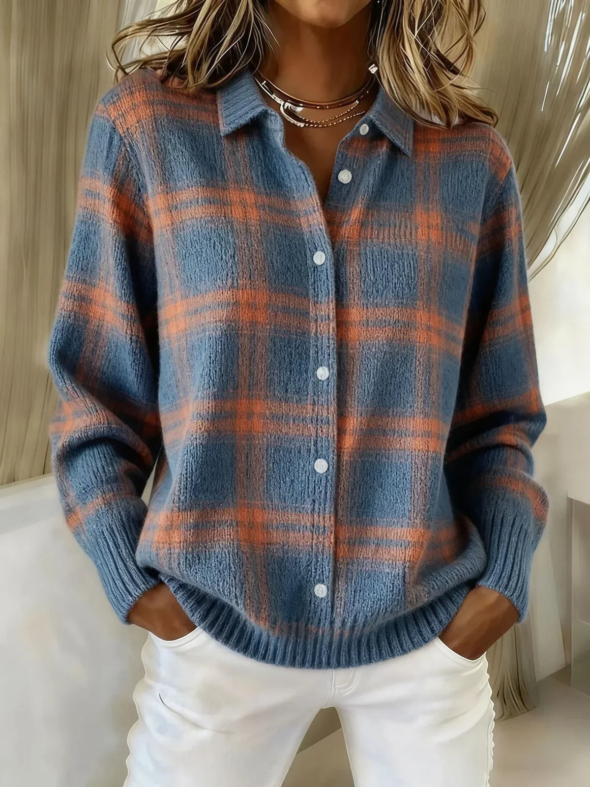 Ángela | Cardigan a quadri