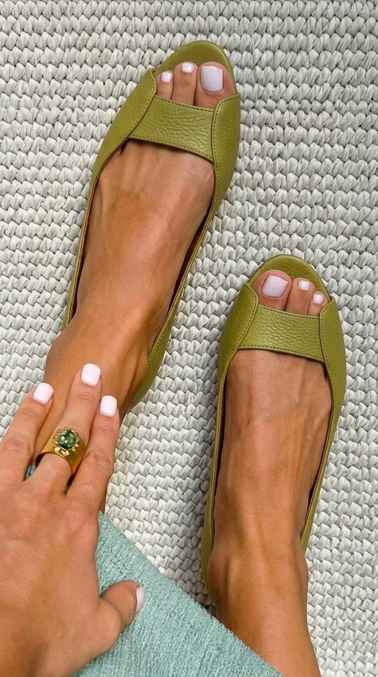 Ballerine flat color oro champagne metallizzato, punta aperta, chic