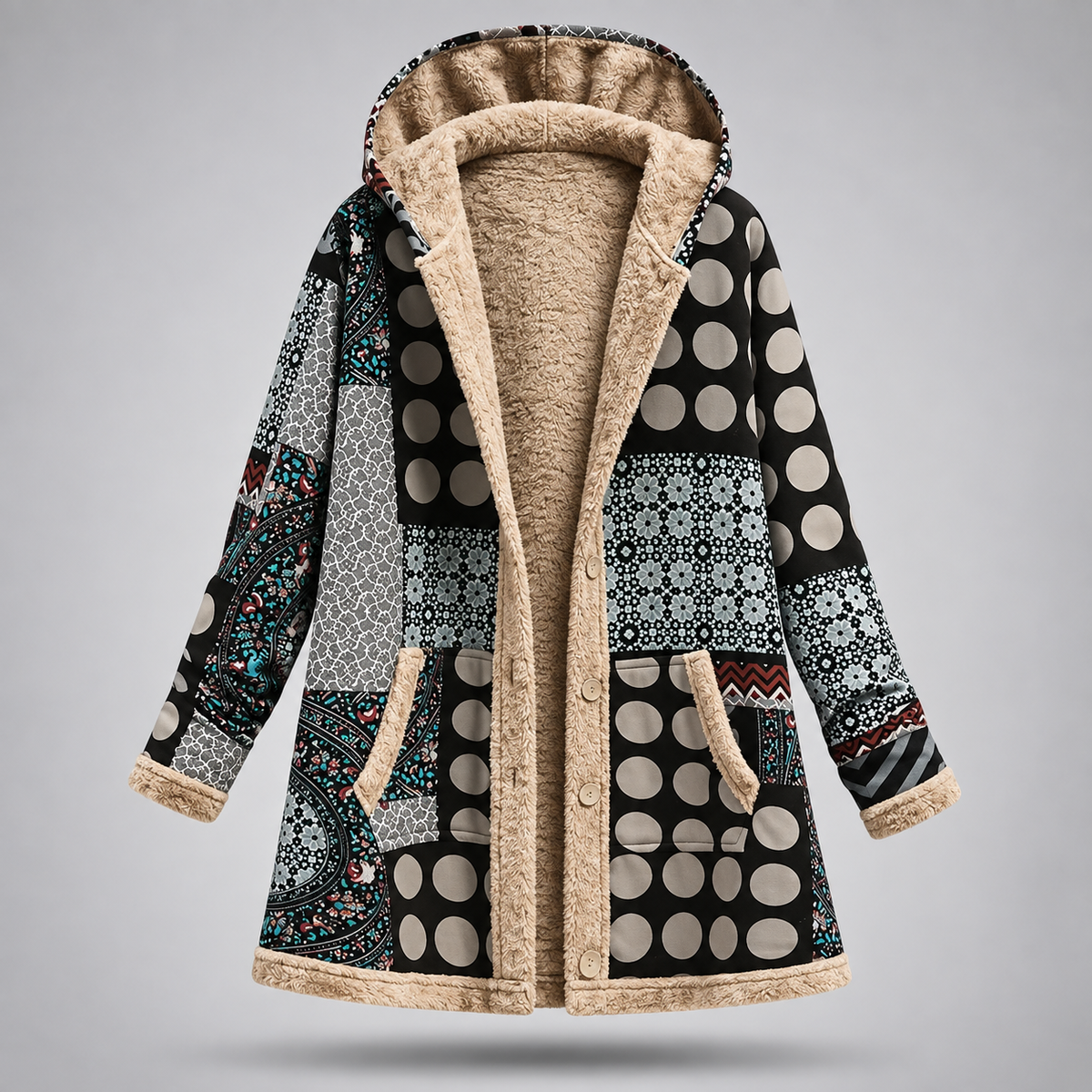 Ludovica - Parka boho con fodera in pile
