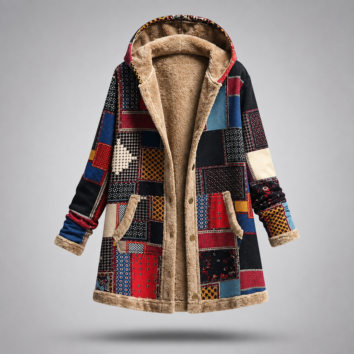Ludovica - Parka boho con fodera in pile