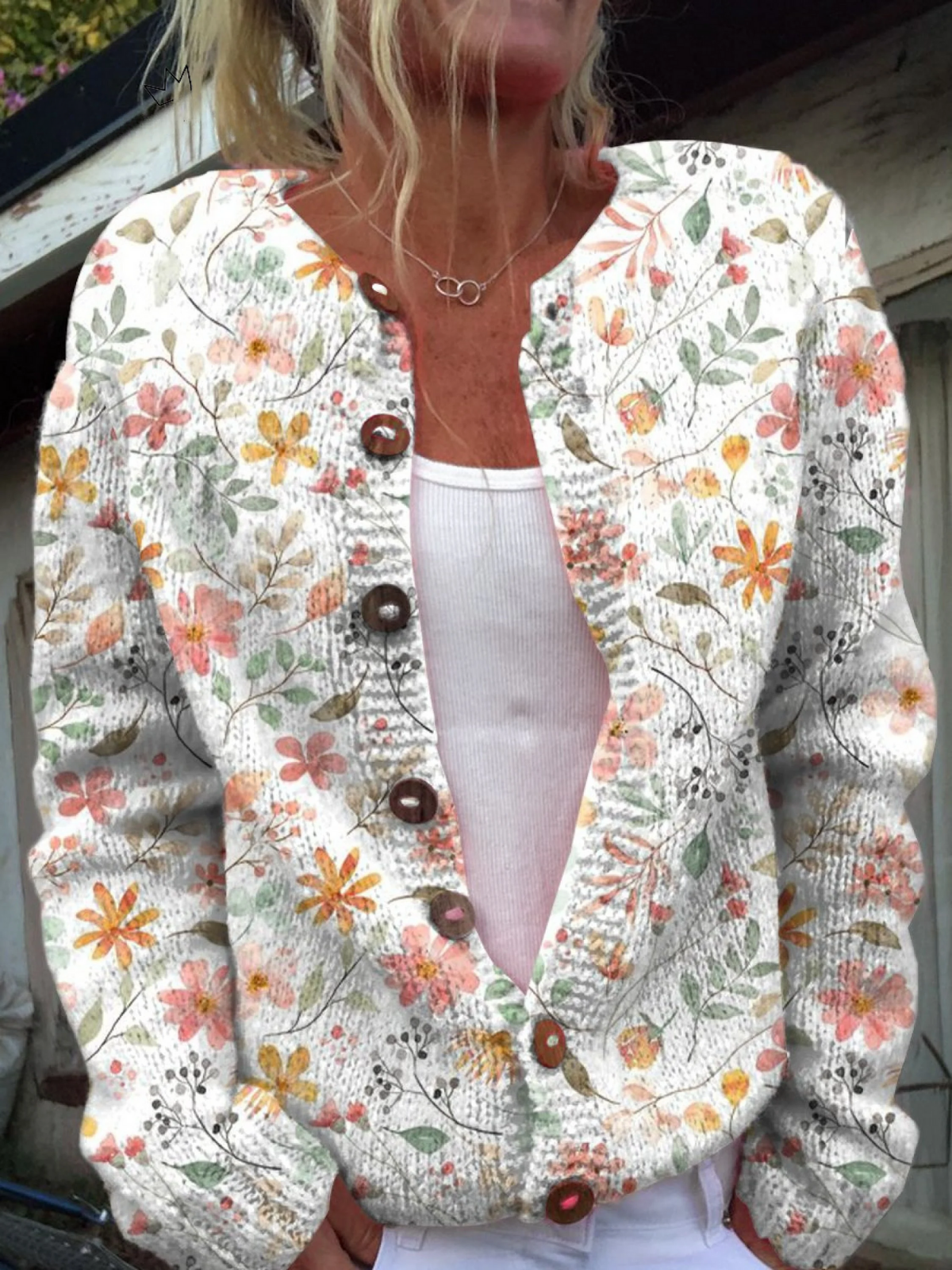 Ippolita | Cardigan in maglia a fiori vintage