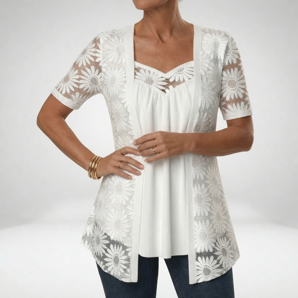 Soraya - Blusa bianca in pizzo