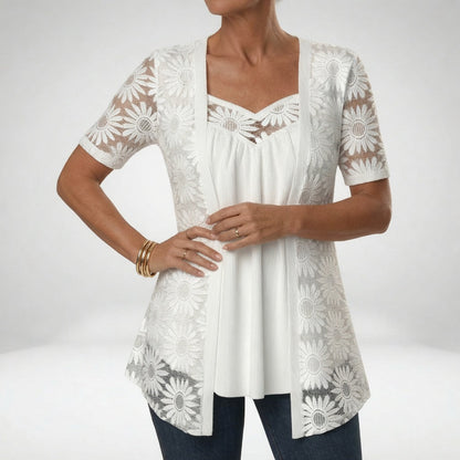 Soraya - Blusa bianca in pizzo