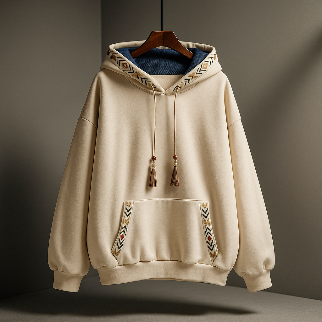 Ingrid - Felpa con cappuccio e nappine