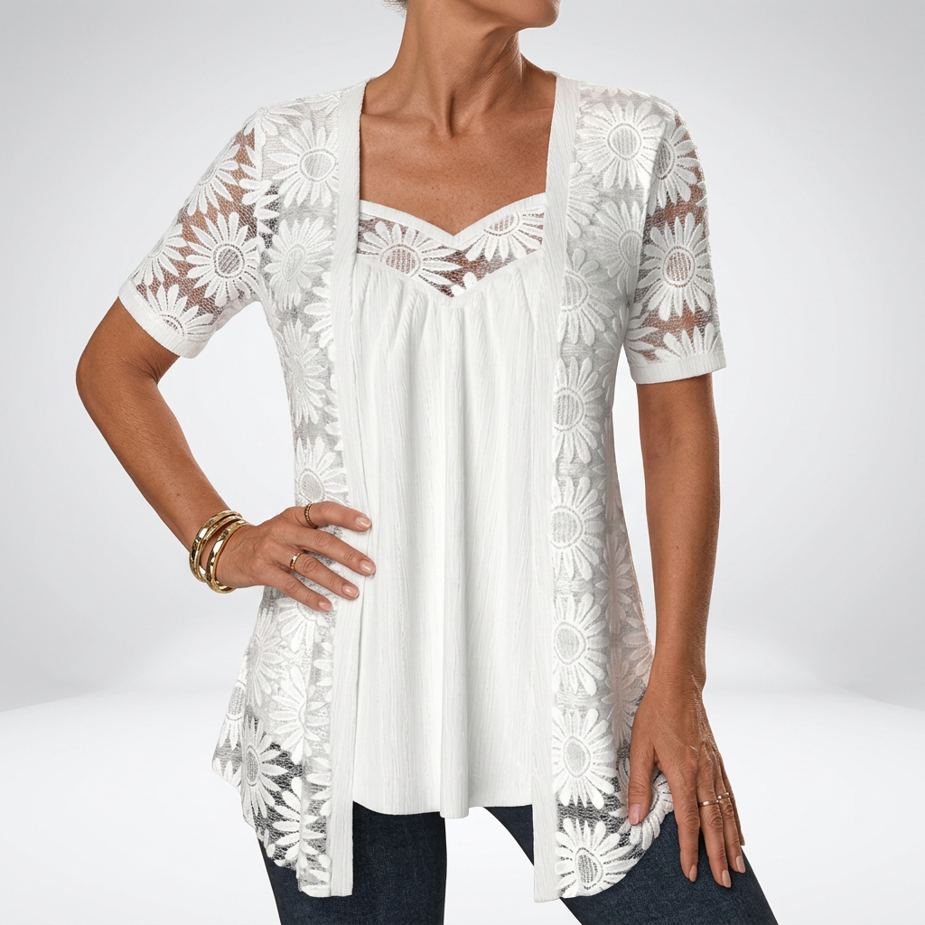 Soraya - Blusa bianca in pizzo