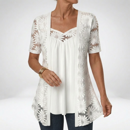 Soraya - Blusa bianca in pizzo