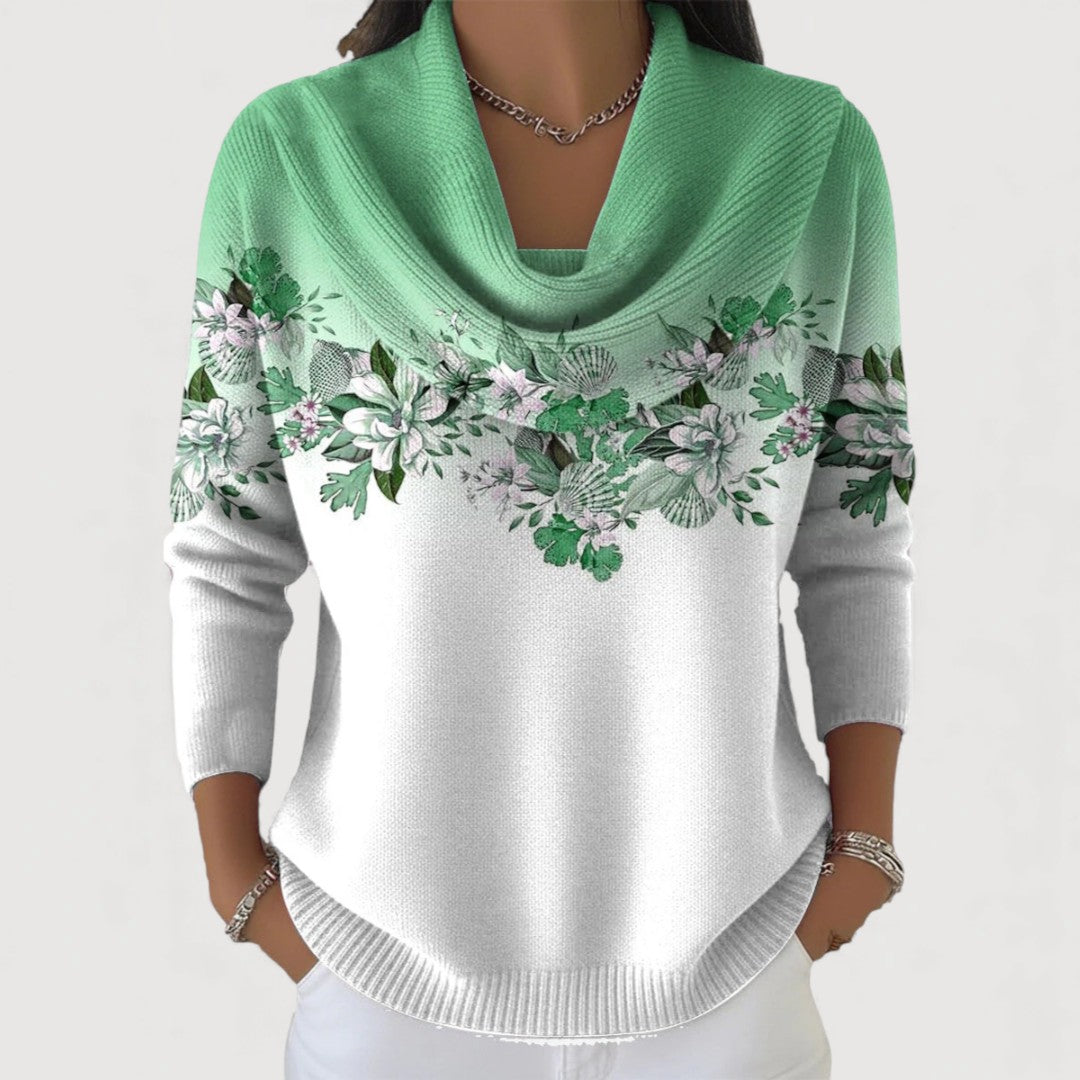 Fátima | Maglione a fiori con collo alto