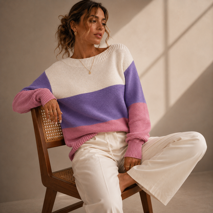 Serena - Jersey oversize de punto a rayas