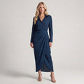 Isabel - Camicia blu gonna lunga elegante