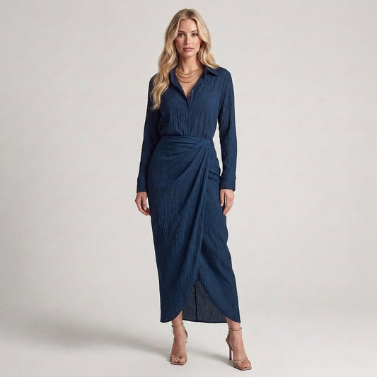 Ilaria | Gonna a Portafoglio Blu Denim
