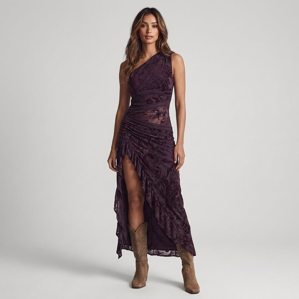 Alice | Abito Asimmetrico Monospalla Stile Boho