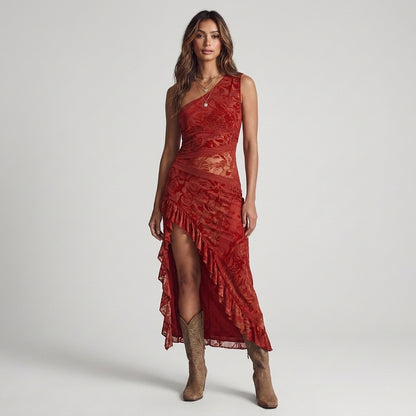 Alice | Abito Asimmetrico Monospalla Stile Boho