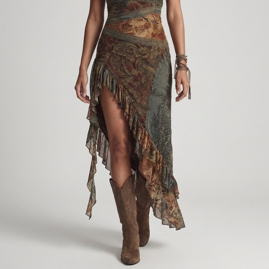 Alice | Abito Asimmetrico Monospalla Stile Boho