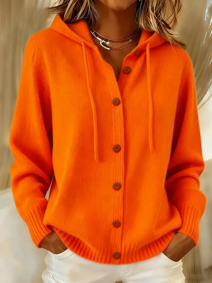 Carla | Cardigan con cappuccio e bottoni