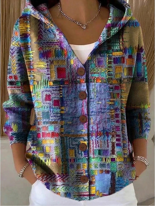 Leonor | Cardigan Stampato con Cappuccio