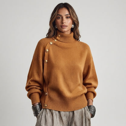Stella | Maglione Collo Alto Blu Cobalto