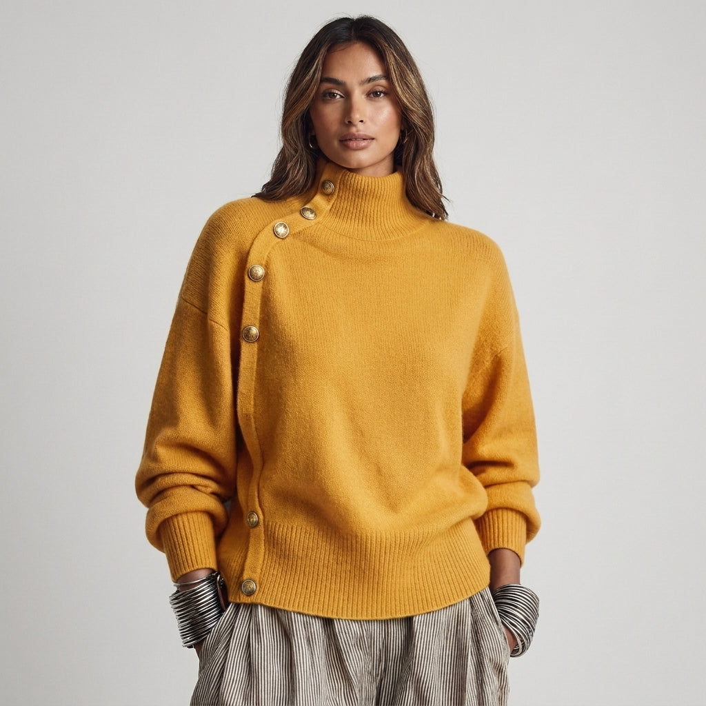 Stella | Maglione Collo Alto Blu Cobalto