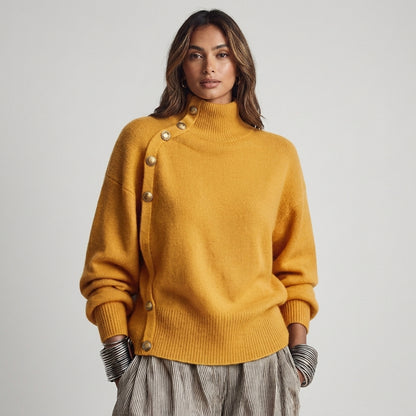 Stella | Maglione Collo Alto Blu Cobalto