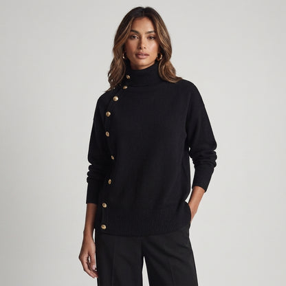 Stella | Maglione Collo Alto Blu Cobalto