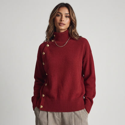 Stella | Maglione Collo Alto Blu Cobalto