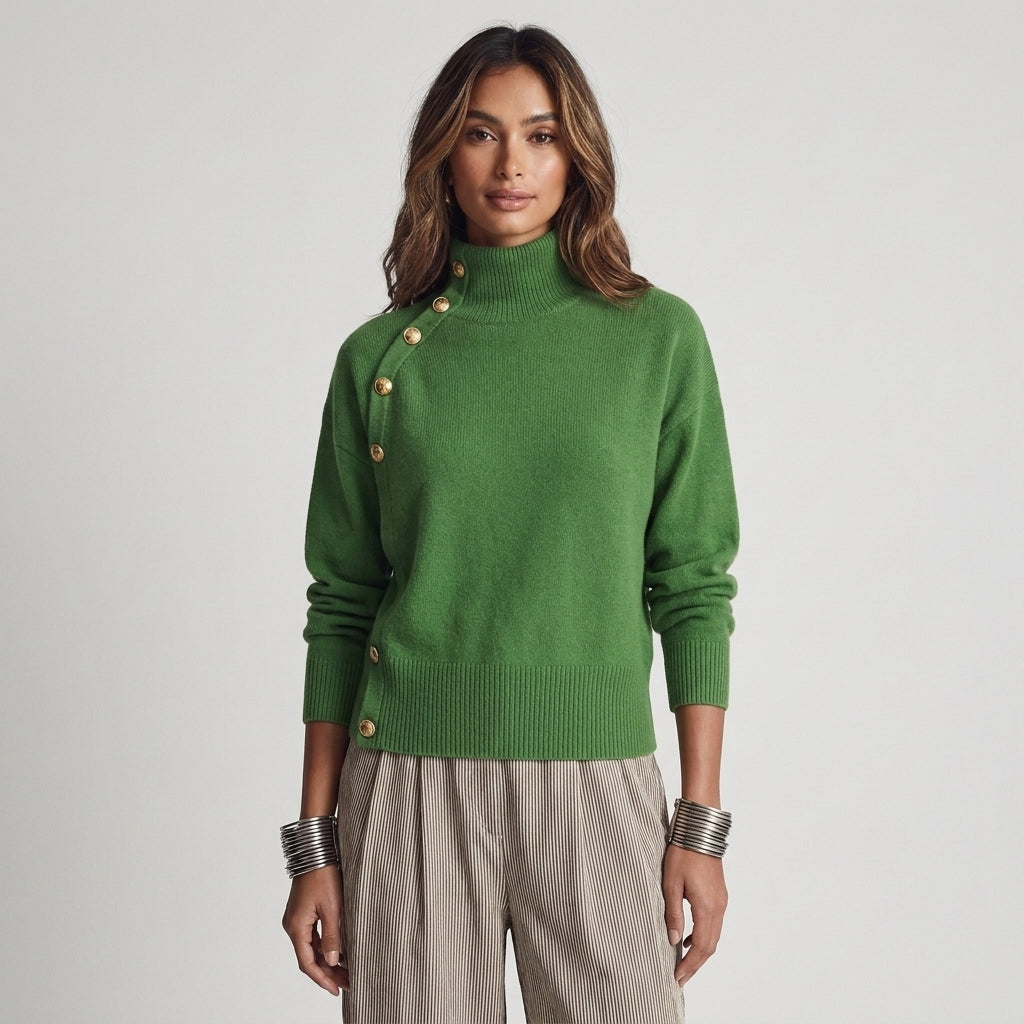 Stella | Maglione Collo Alto Blu Cobalto