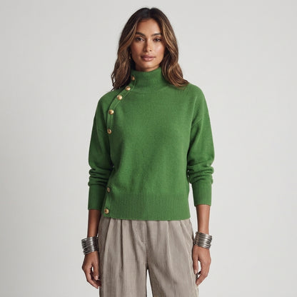 Stella | Maglione Collo Alto Blu Cobalto