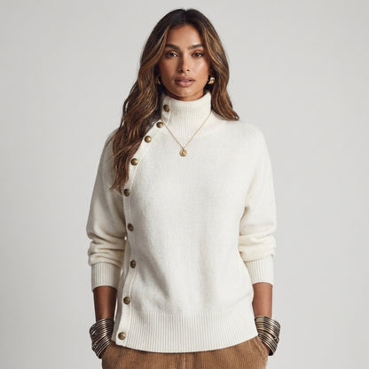Stella | Maglione Collo Alto Blu Cobalto