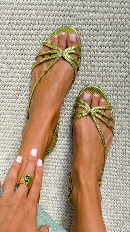 Sonia - Sandali bassi dorati
