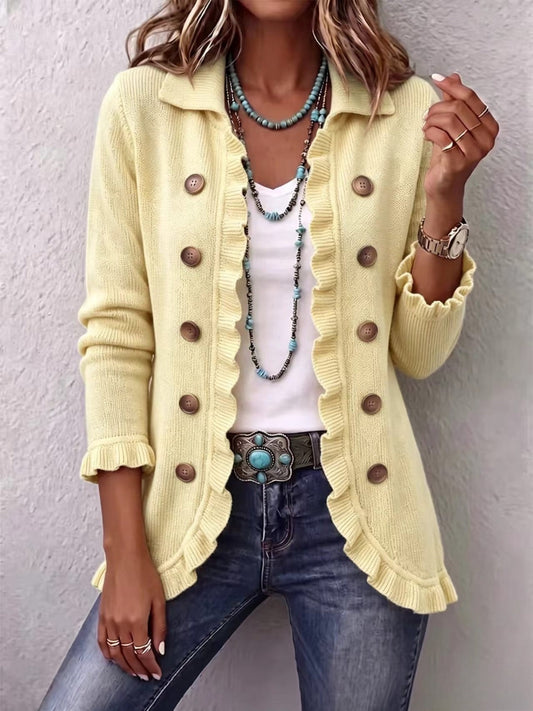 Aurora | Cardigan a costine crema