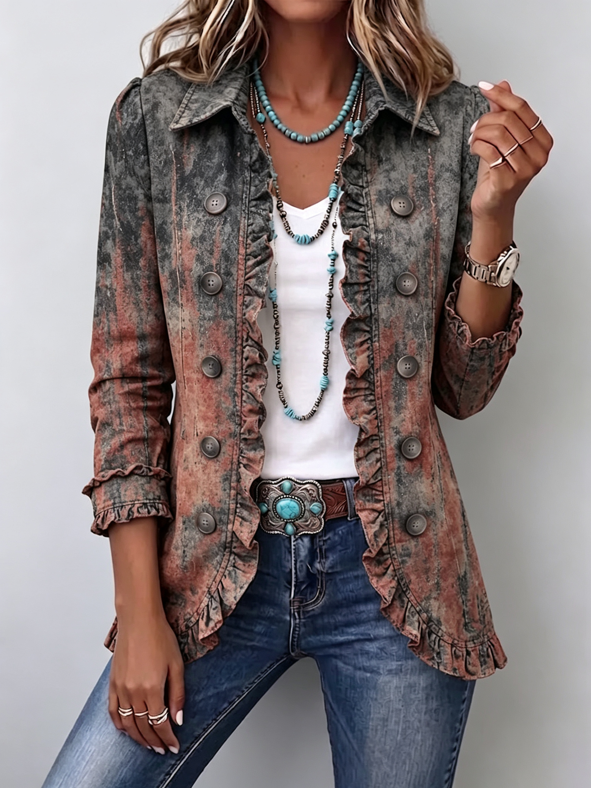 Laura | Chaqueta Vintage Degradada Texturizada