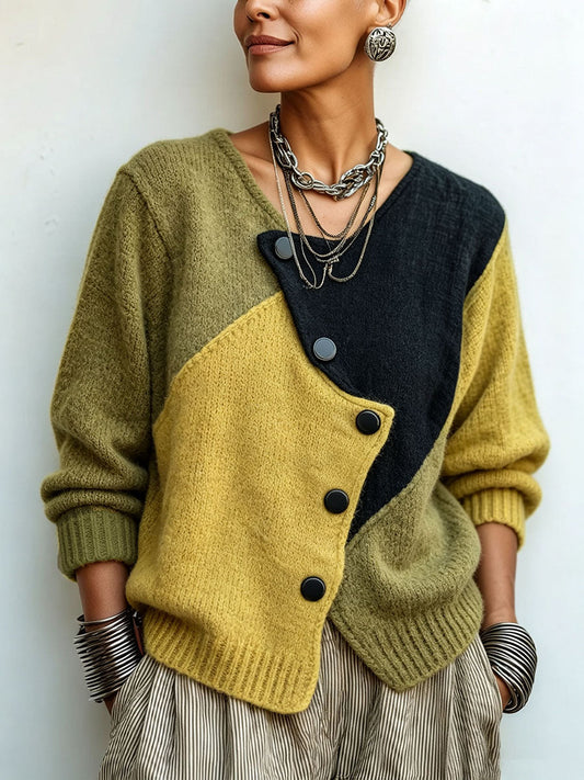 Ainhoa - Maglione in maglia artistica stile patchwork