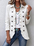 Alba | Giacca Boho-Chic Ricamo Floreale Avorio